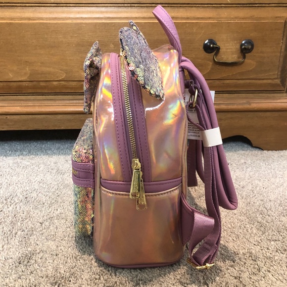 Loungefly Pink EARidescent Loungefly with Minnie Mouse Ears - Picture 6 of 13